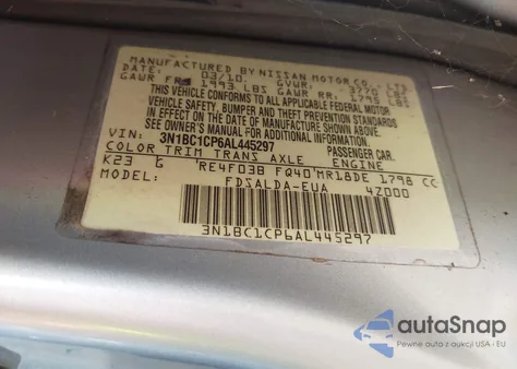 2010 Nissan Versa 1.8S из США, поврежденный, VIN 3N1BC1CP6AL445297